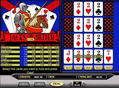 Jacks or Better 4-hand Online Video Poker