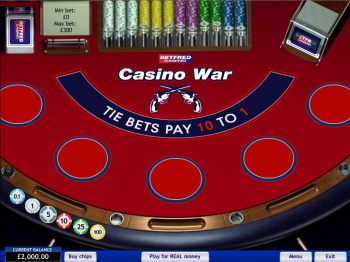 How to play war casino game