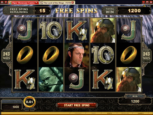 Lord of the Rings FOTR Free Spins Feature