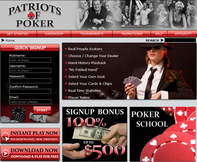 Patriots of Poker Online