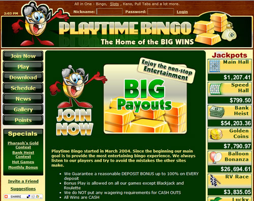 Playtime Bingo Playtime Online Bingo