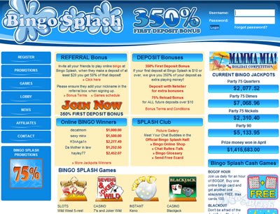 Bingo Splash Splash Online Bingo