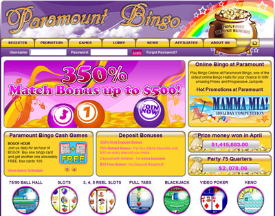 Paramount Online Bingo Room