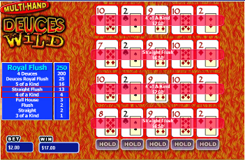 Mega Multi-Hand Deuces Wild Video Poker