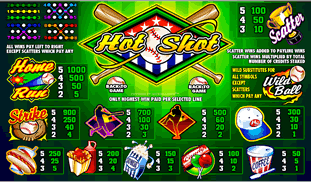 Hot Shot Online Slot Paytable
