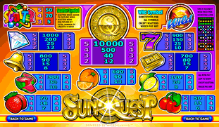 Sun Quest Online Slot Paytable